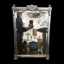 Espejo de mesa bañado en plata