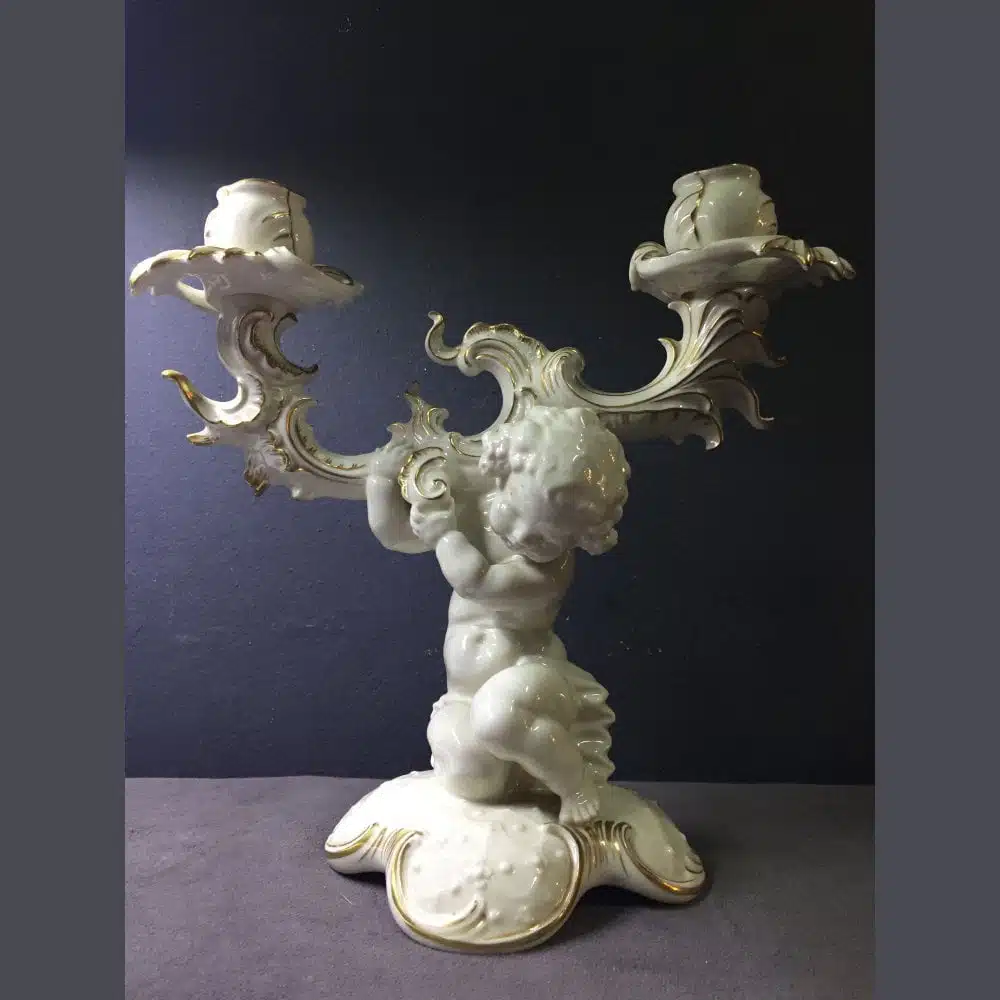 Par de Candelabros en porcelana - Imagen 8