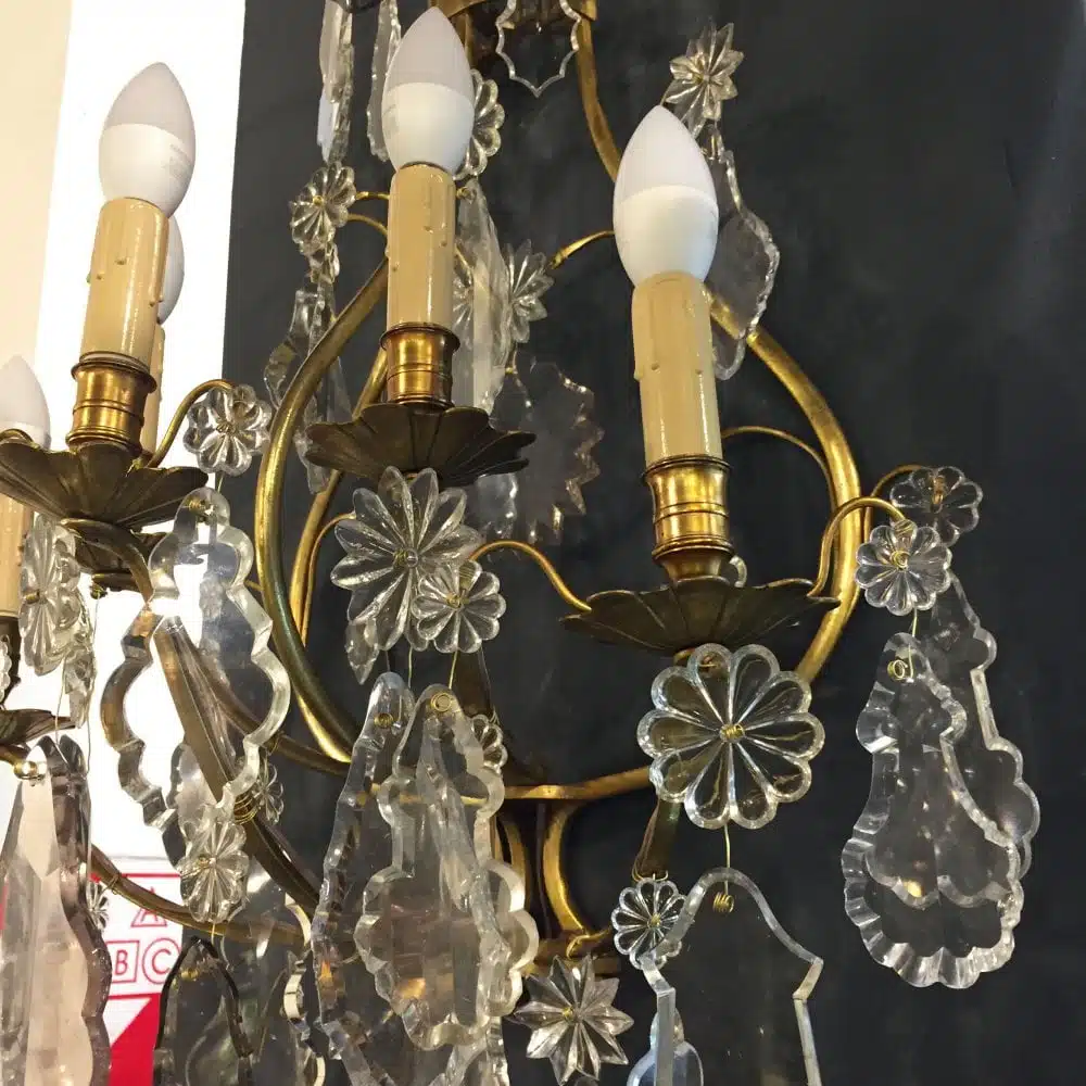 Par de Apliques Franceses 5 Luces 1910 - Imagen 6