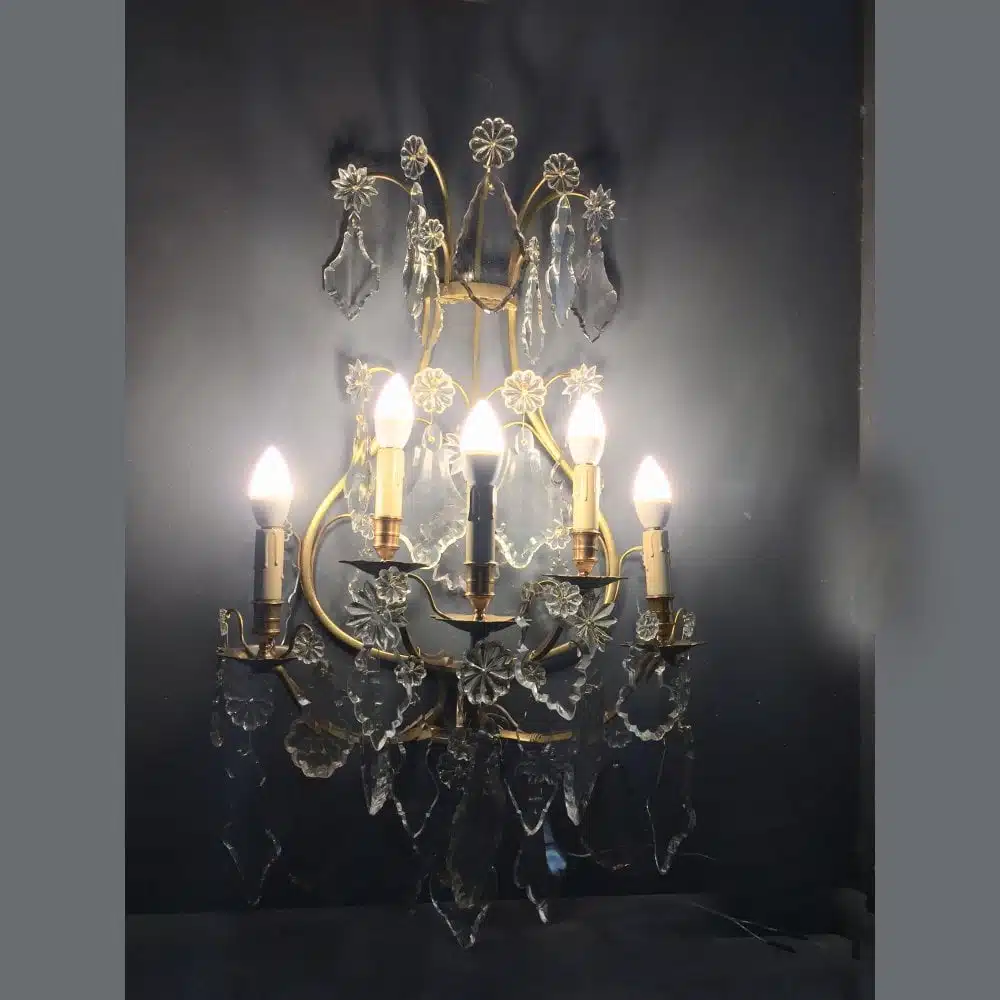 Par de Apliques Franceses 5 Luces 1910 - Imagen 2