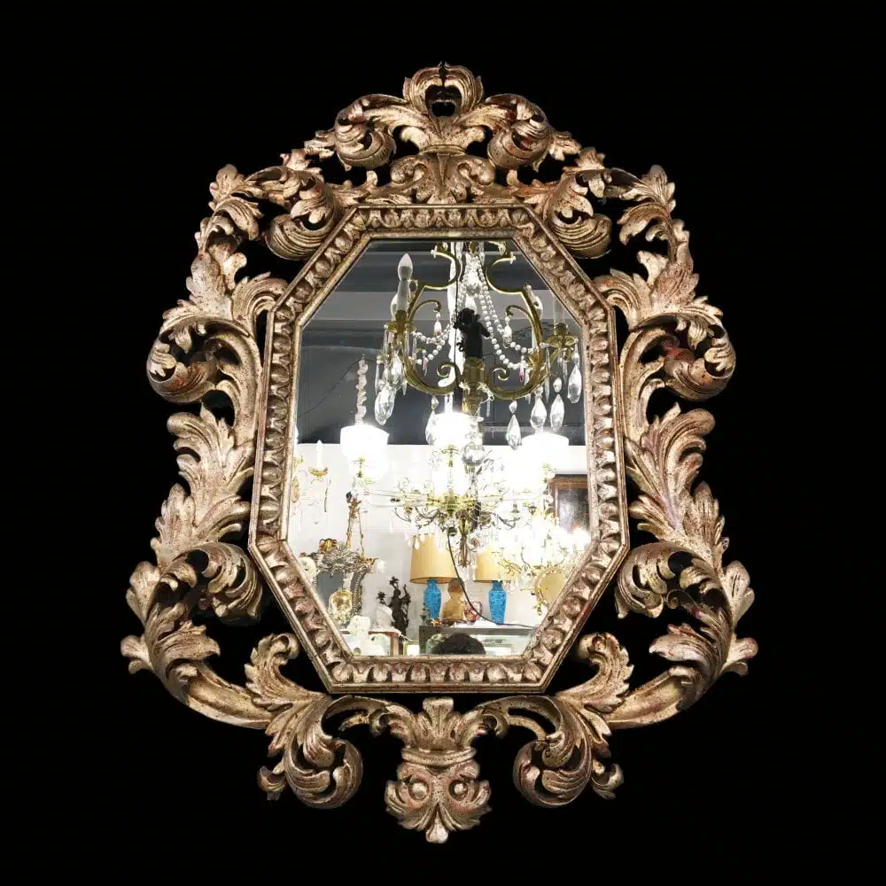 Espejo Cornucopia Plateado a la Hoja 1890