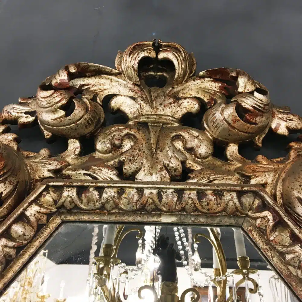 Espejo Cornucopia Plateado a la Hoja 1890 - Imagen 5