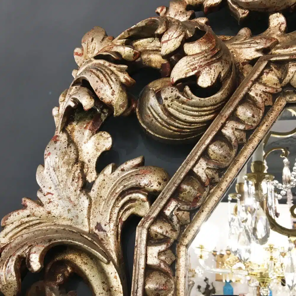 Espejo Cornucopia Plateado a la Hoja 1890 - Imagen 4