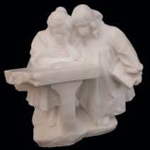 Figura Dos Niños Leyendo , en Alabastro Año 1920