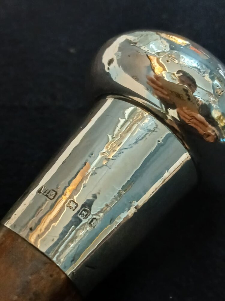 Bastón Mango de plata 1930 estilo ingles - Imagen 6