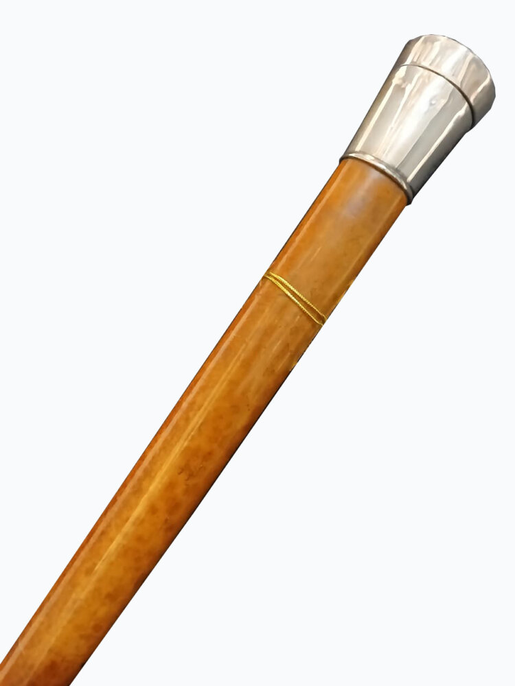 Bastón Madera y Plata  estilo Ingles 1940