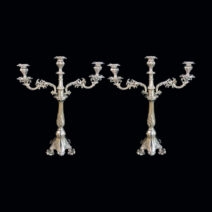 Par de Candelabros Franceses 1920 bañado en plata
