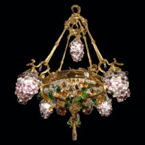 Araña Italiana con frutos de Murano 1910 8 luces