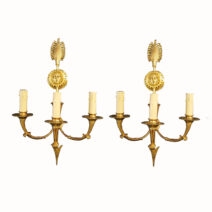 Par de Apliques Imperio Jansen Paris 1940 3 Luces