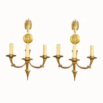 Par de Apliques Imperio Jansen Paris 1940 3 Luces