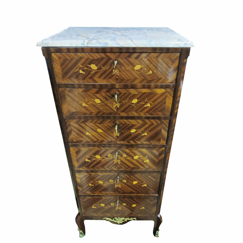 Chiffonier Luis XV Mármol Violeta 1930