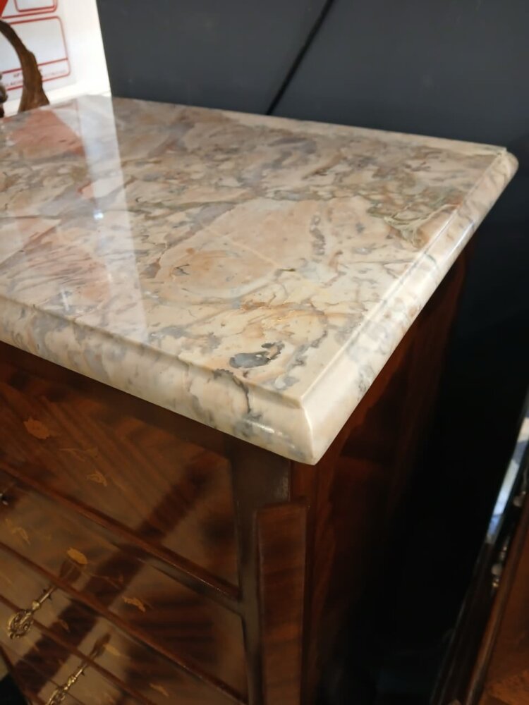 Chiffonier Luis XV Mármol Violeta 1930 - Imagen 4