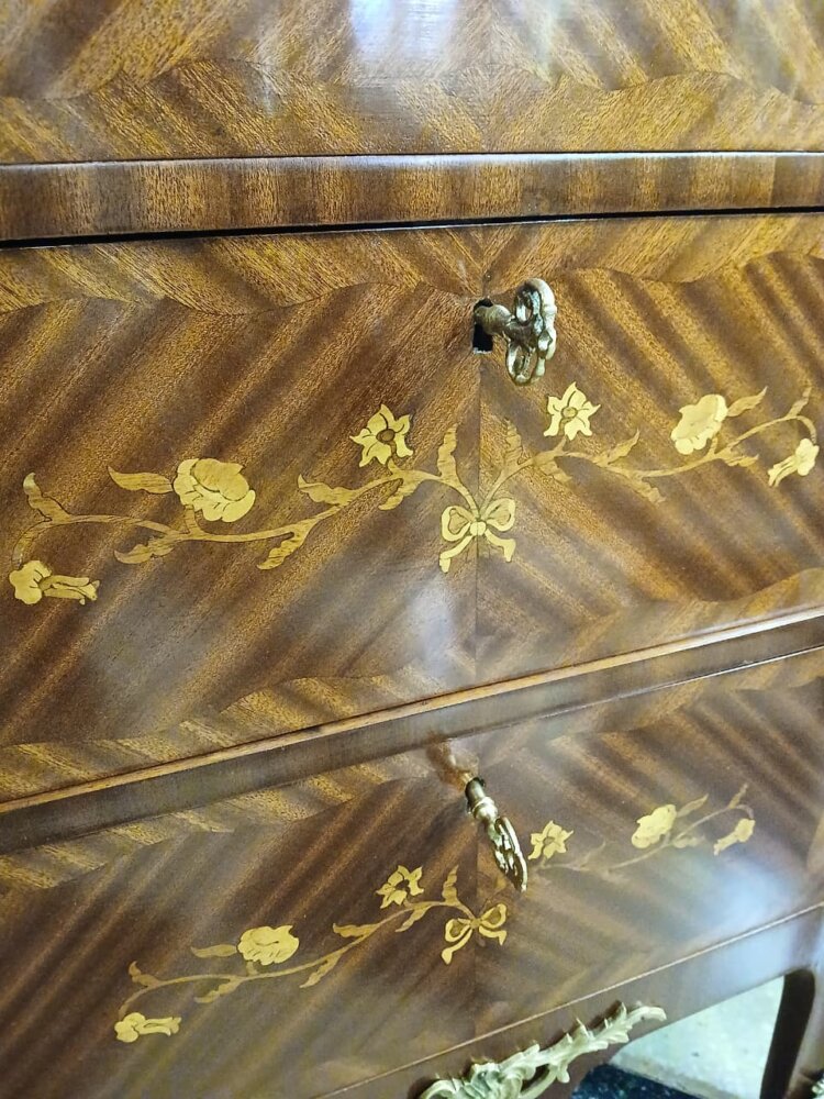 Chiffonier Luis XV Mármol Violeta 1930 - Imagen 6