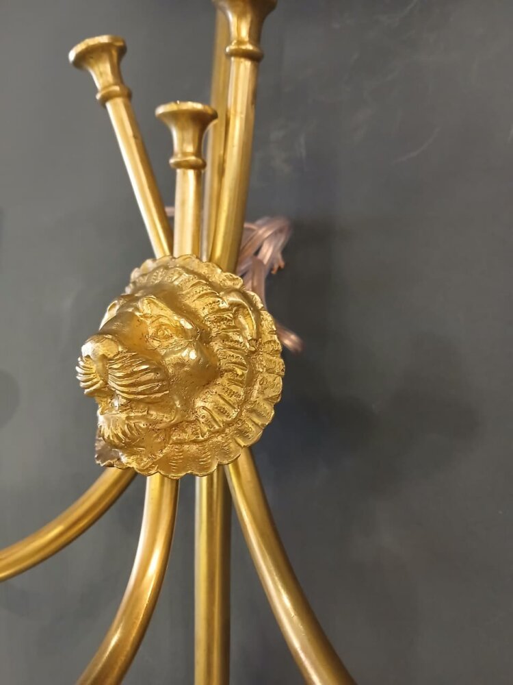 Par de Apliques Imperio Jansen Paris 1940 3 Luces - Imagen 5