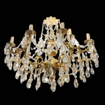 Araña Francesa 18 Luces bronce y cristal 1930