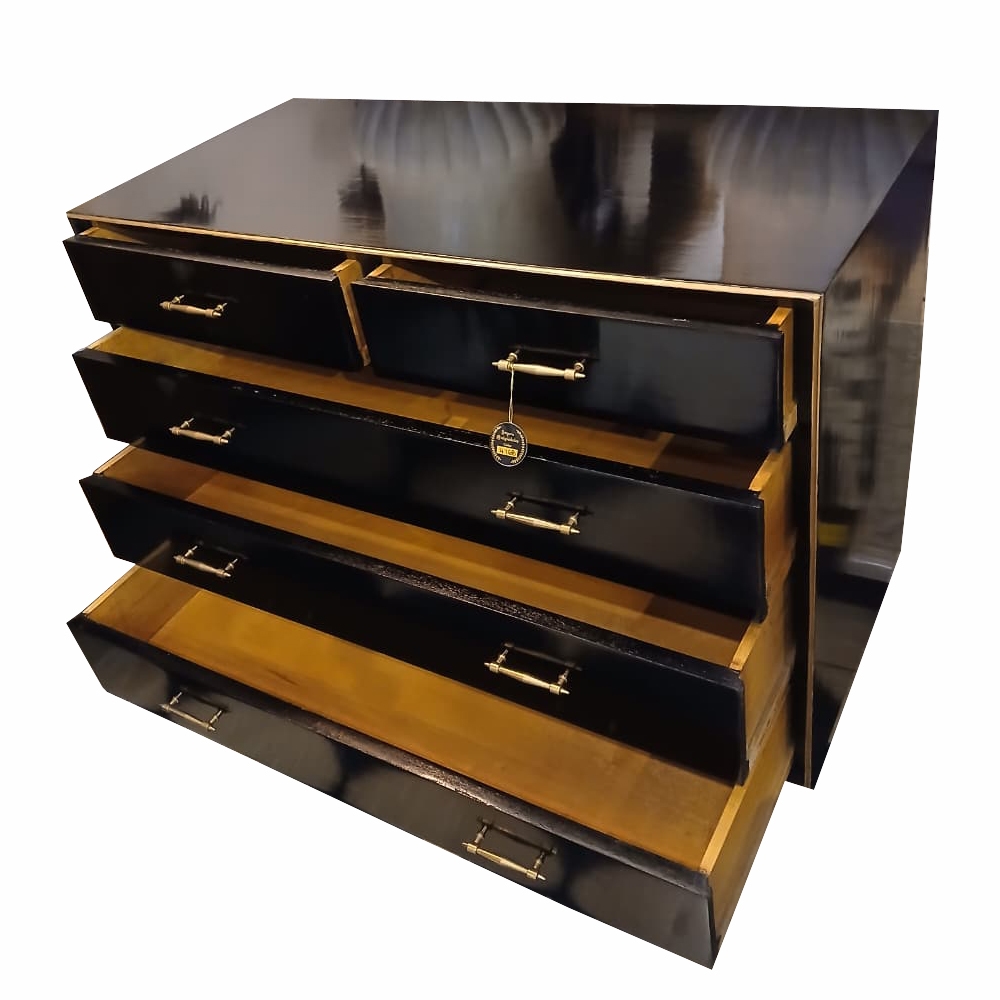 Cómoda Americana 1960 negro laqueado - Imagen 2