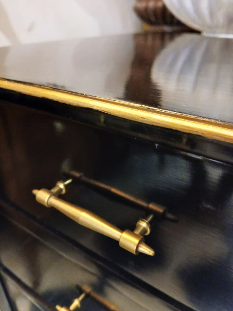 Cómoda Americana 1960 negro laqueado - Imagen 4