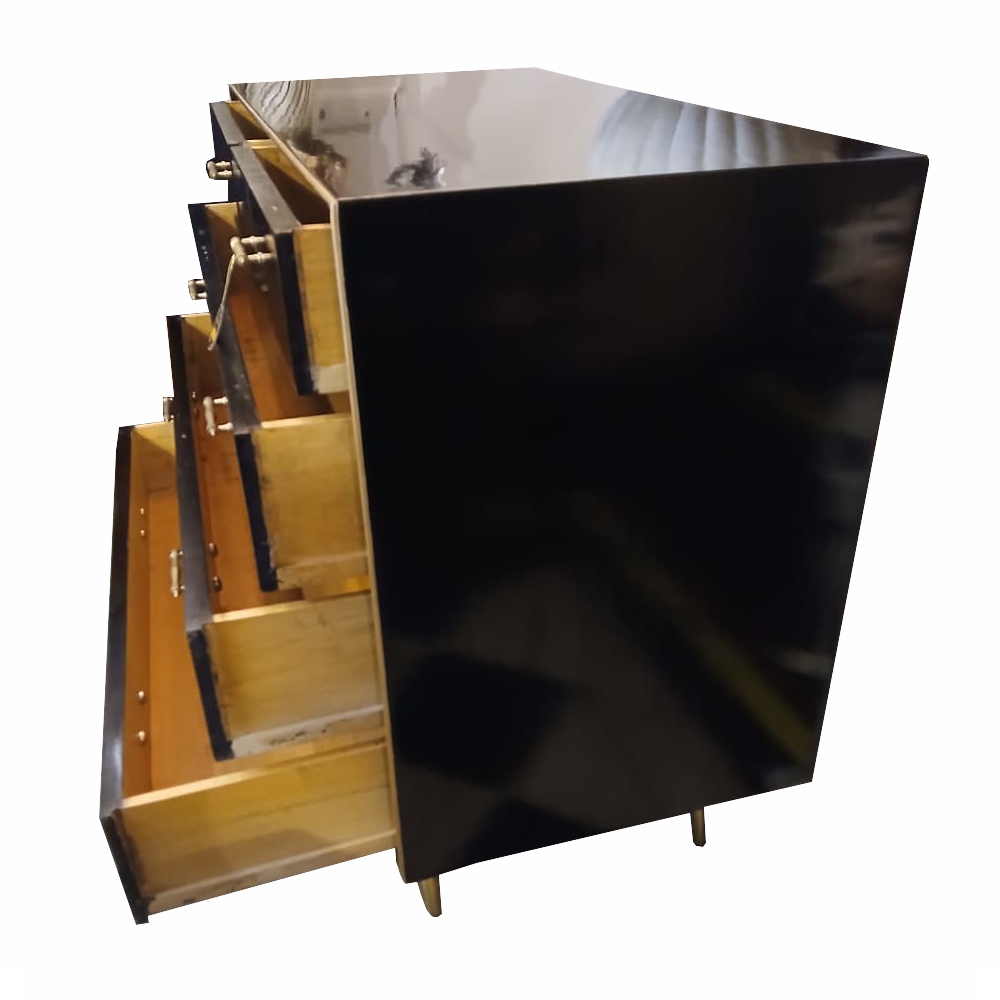 Cómoda Americana 1960 negro laqueado - Imagen 3